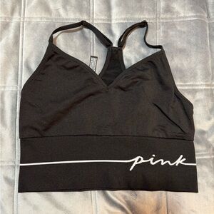 Pre-owned Victoria’s Secret PINK Seamless Racerback Black Sports Bra US M